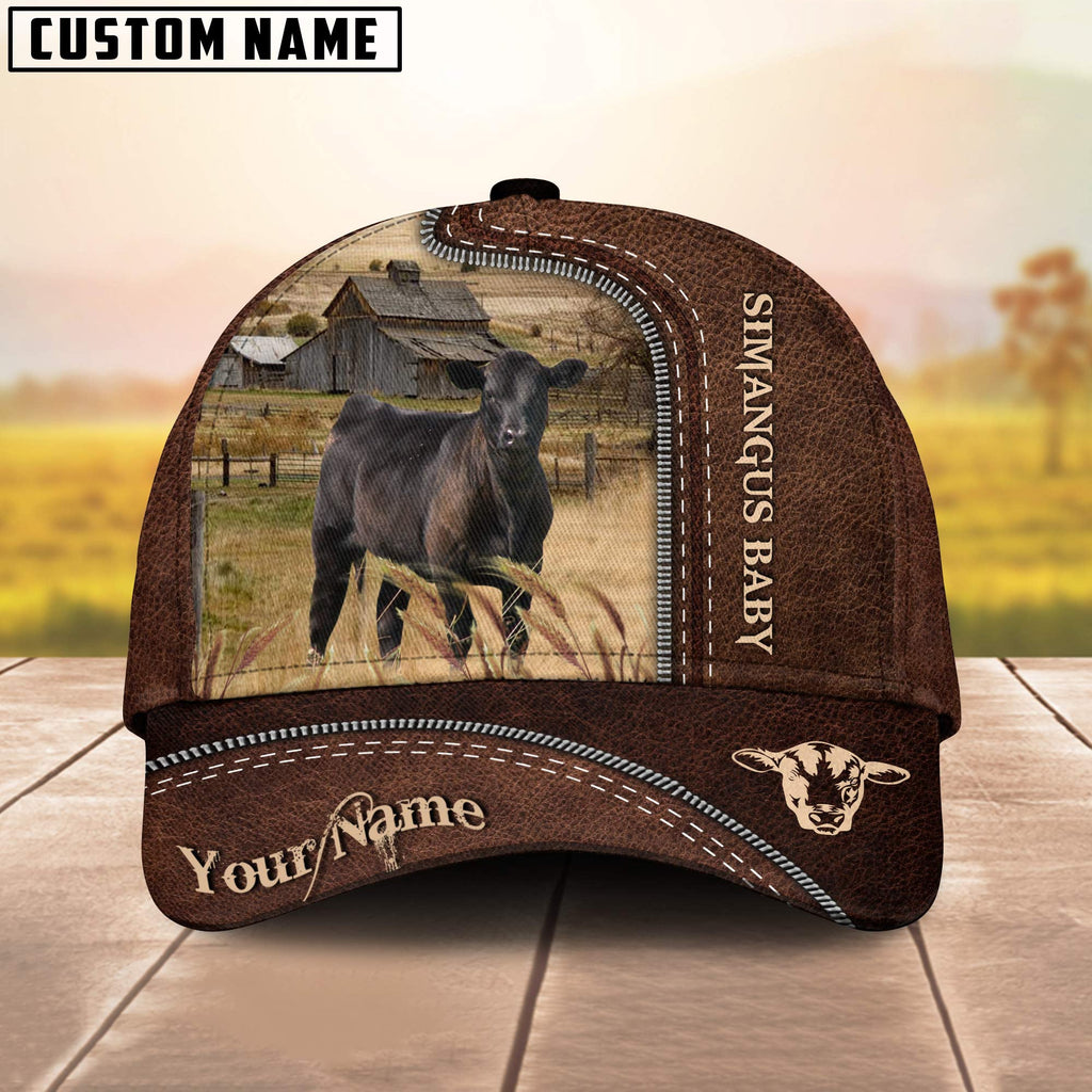 Sim Angus 2 Customized Name Leather Pattern Cap