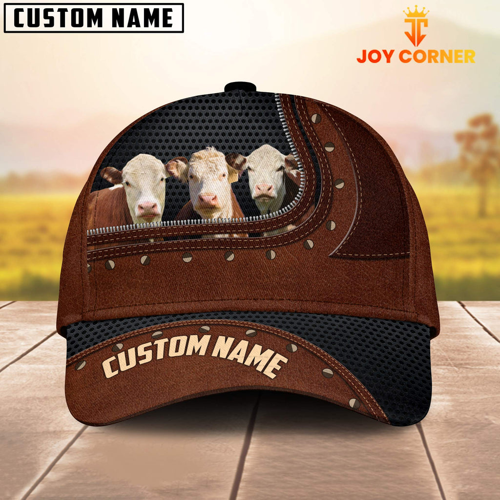 Hereford Happiness Zipper Pattern Customized Name Cap