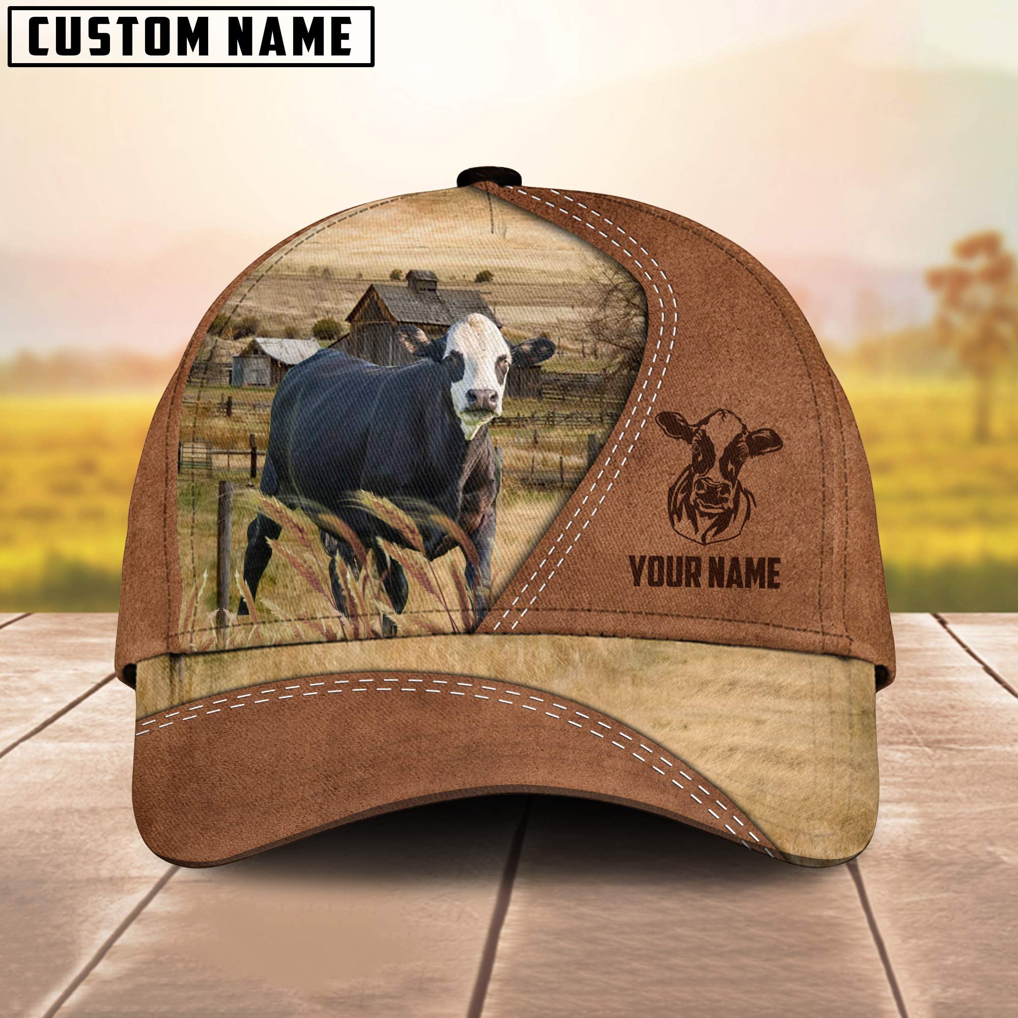 Black Baldy Customized Name Brown Cap