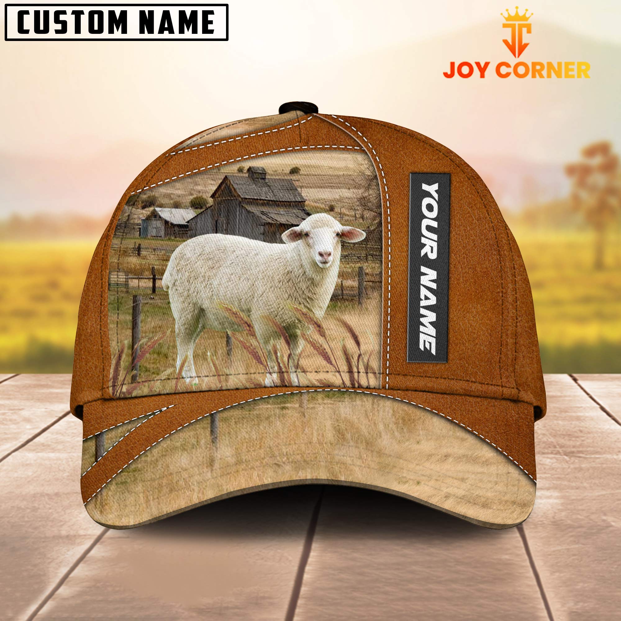 Sheep Customized Name Brown Cap