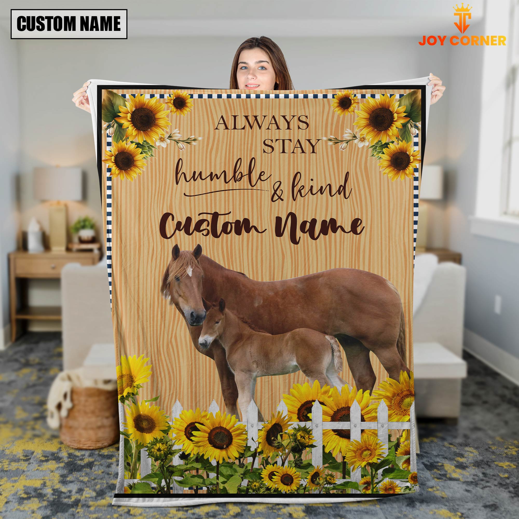 Horse Custom Name - Always Stay Humble and Kind Blanket