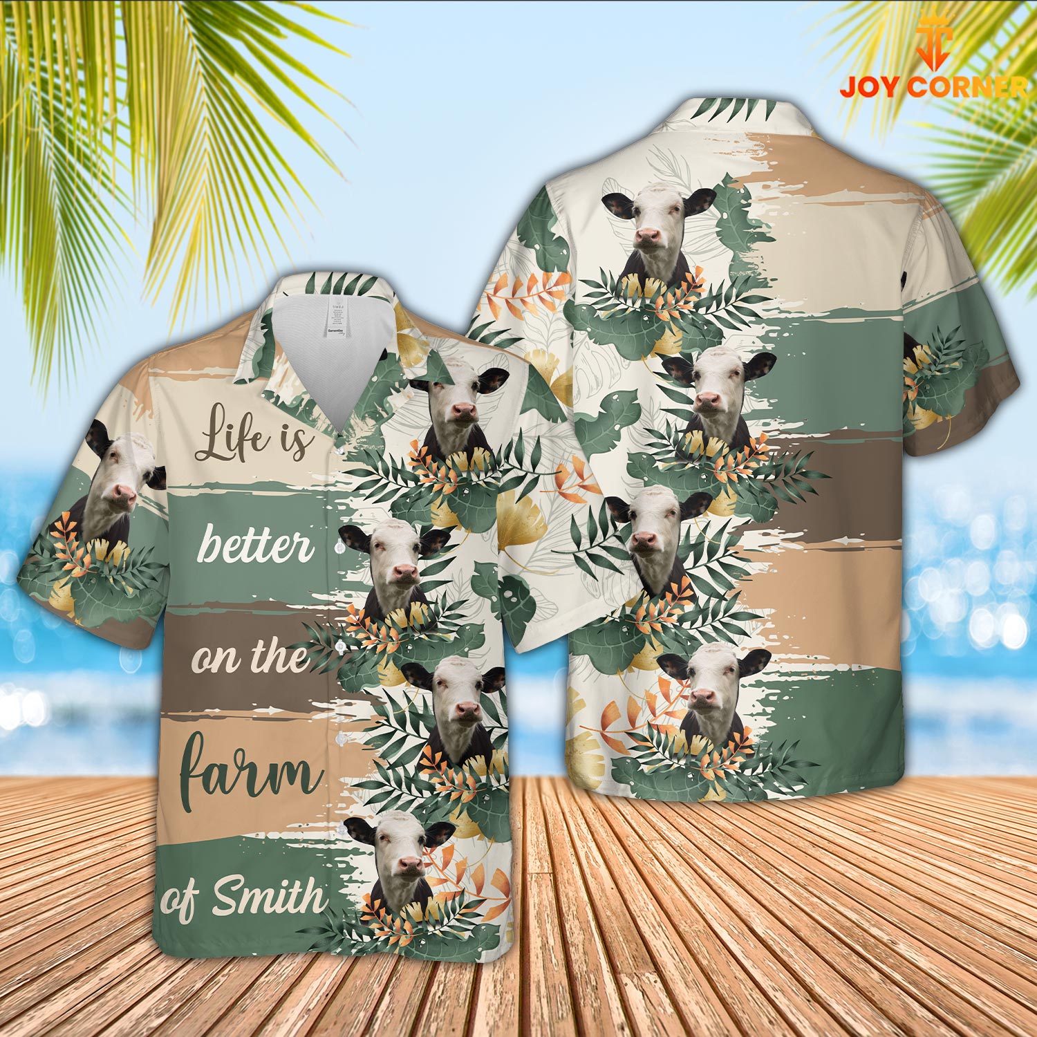 Custom Name Black Baldy Life Is Better On The Farm Hawaiian Shirt