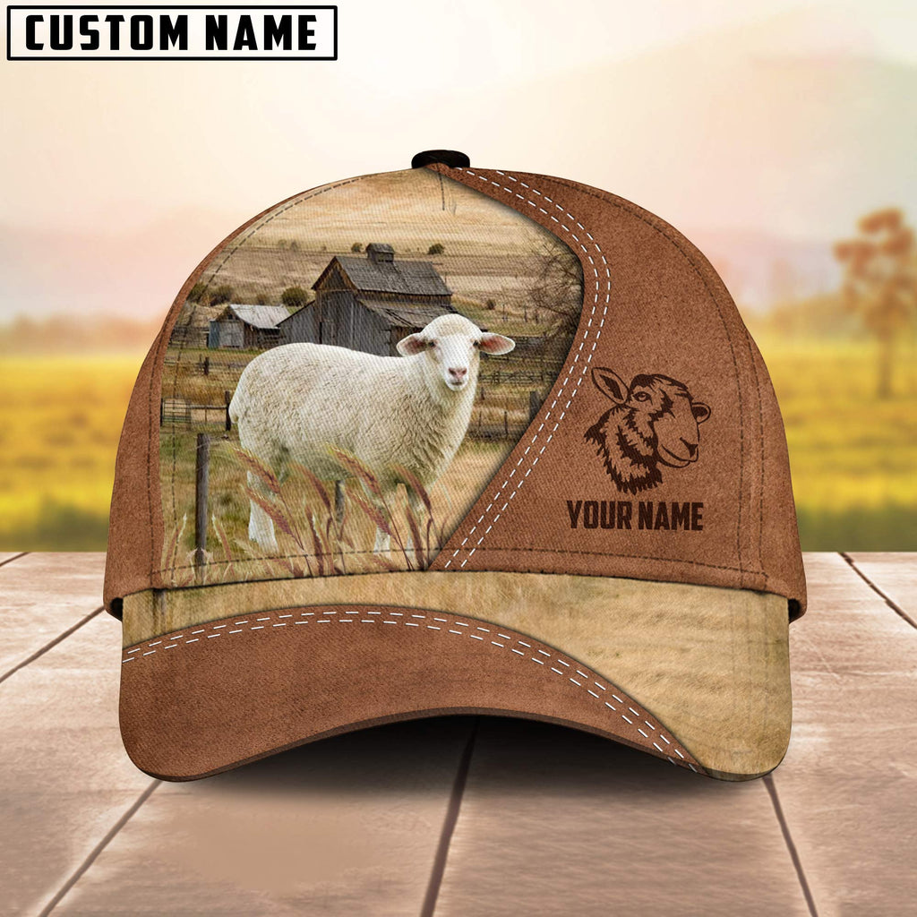 Sheep Customized Name Brown Cap