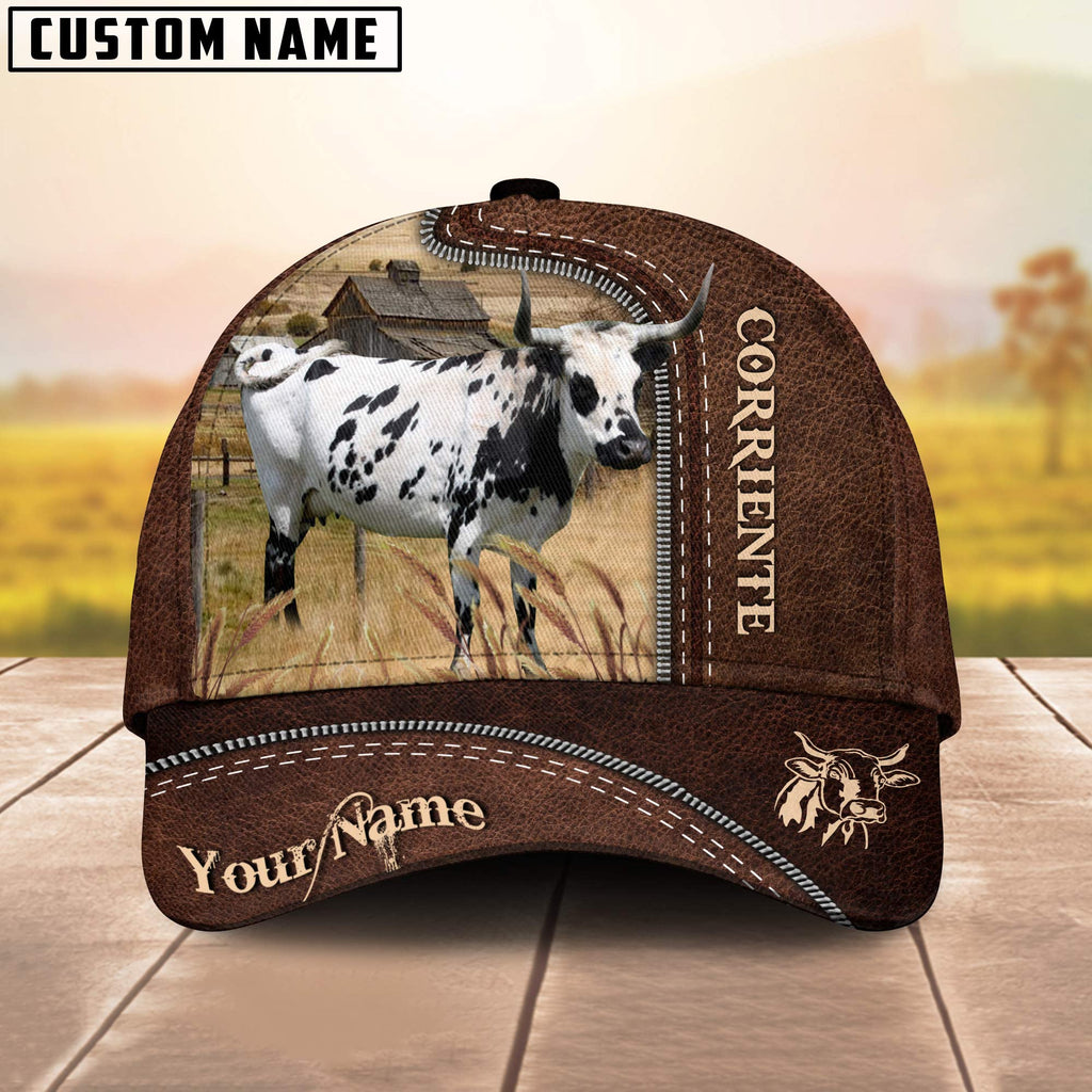 Corriente Customized Name Leather Pattern Cap