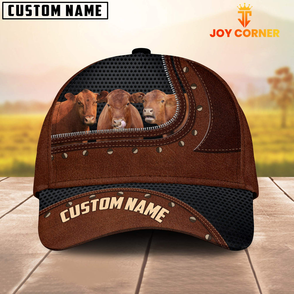 Red Angus Happiness Zipper Pattern Customized Name Cap