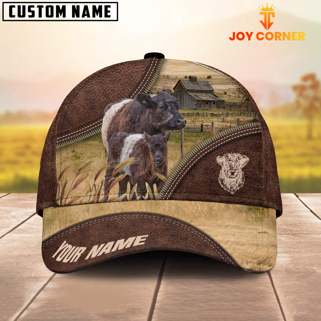Belted Galloway On The Farm Customized Name 3D Brown Cap