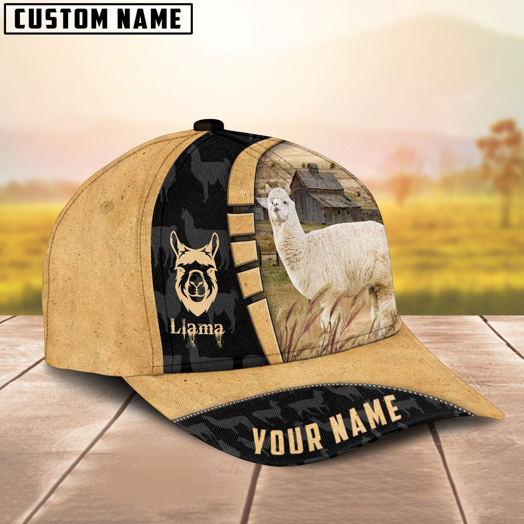 Custom Name Llama Cattle Farmhouse Field Cap