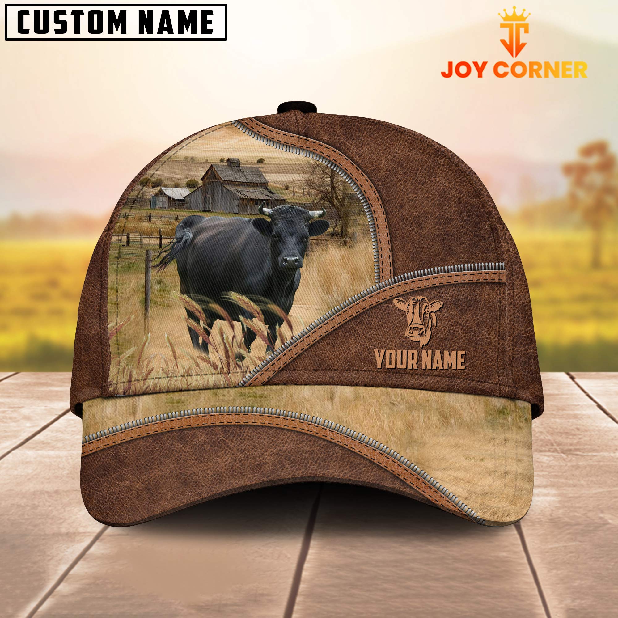 Dexter Zipper Leather Pattern Customized Name Cap