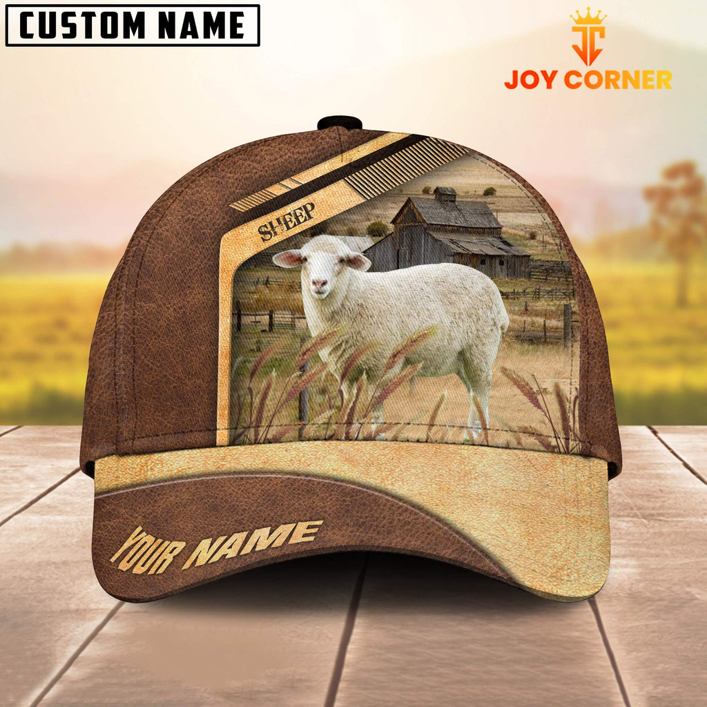Sheep Customized Name Brown Farm Cap