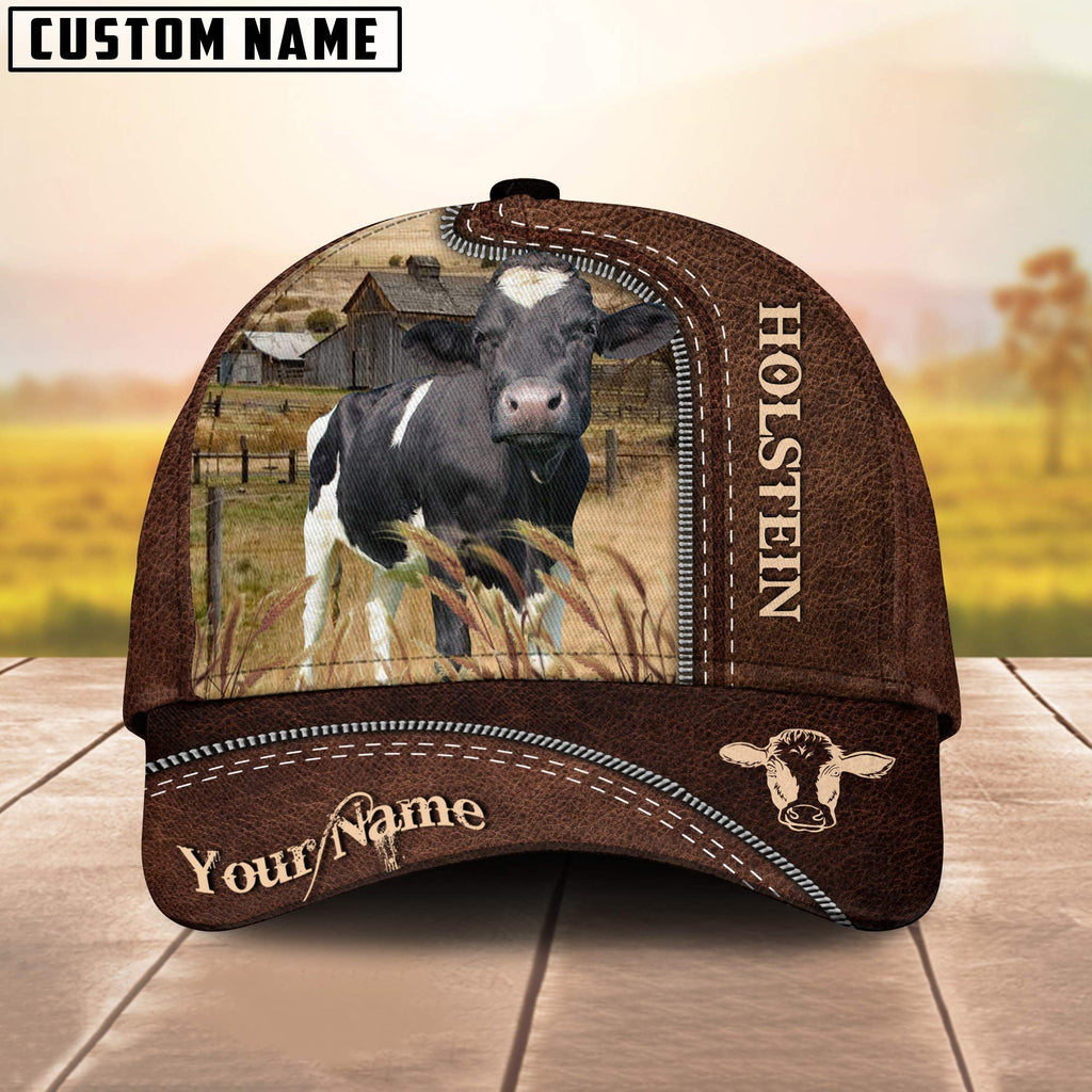 Holstein Customized Name Leather Pattern Cap