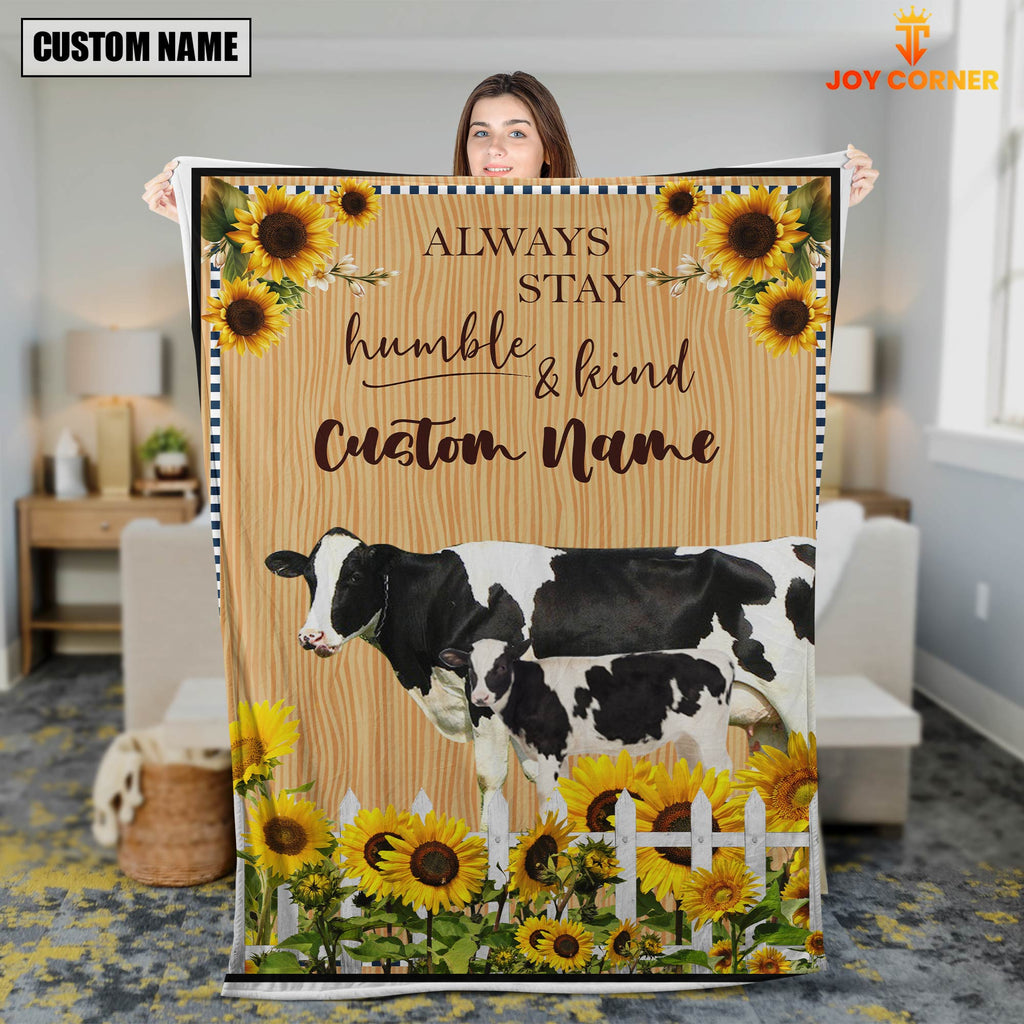 Holstein Custom Name - Always Stay Humble and Kind Blanket