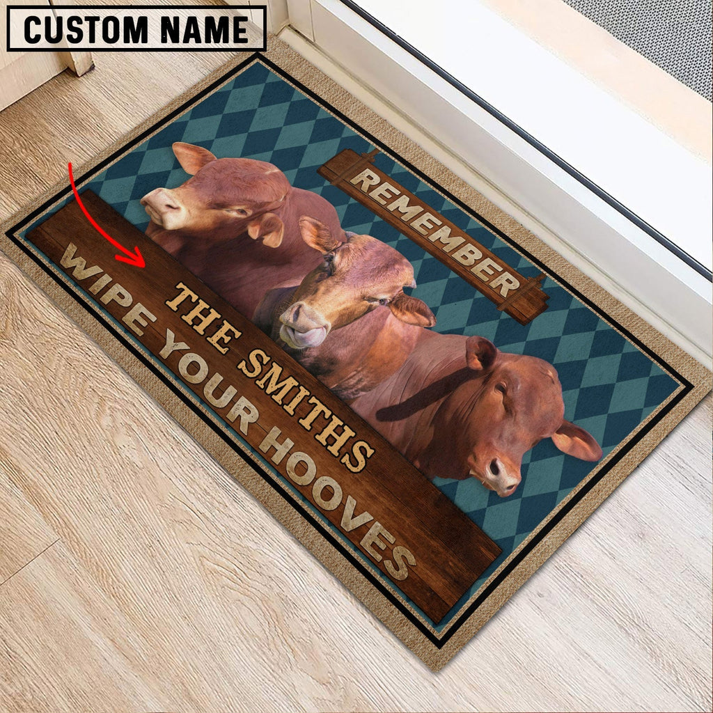 Beefmaster Wipe Your Hooves Custom Name Doormat