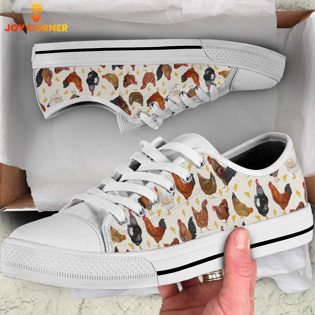 Chicken Flower Farm Pattern Shoes