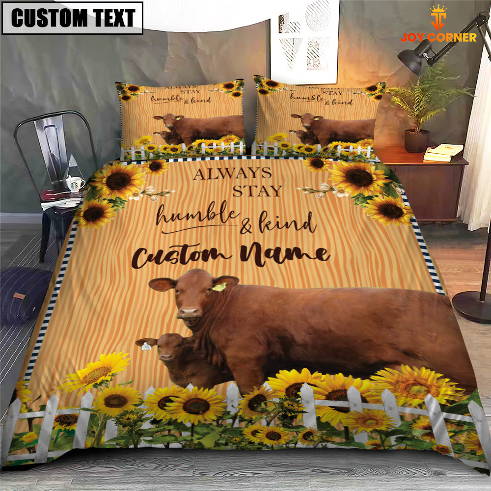 Beefmaster Stay Humble And Kind Custom Name Bedding Set