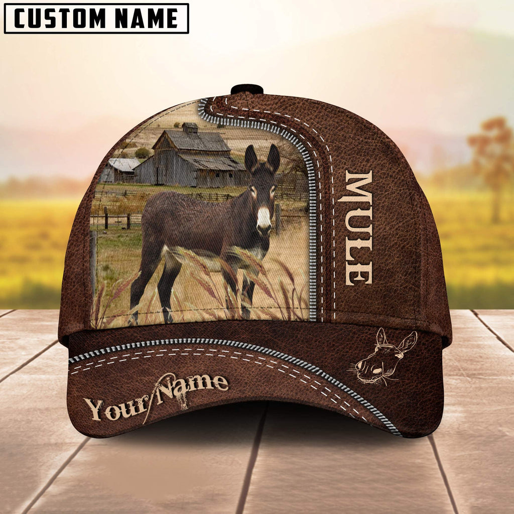 Mule Customized Name Leather Pattern Cap