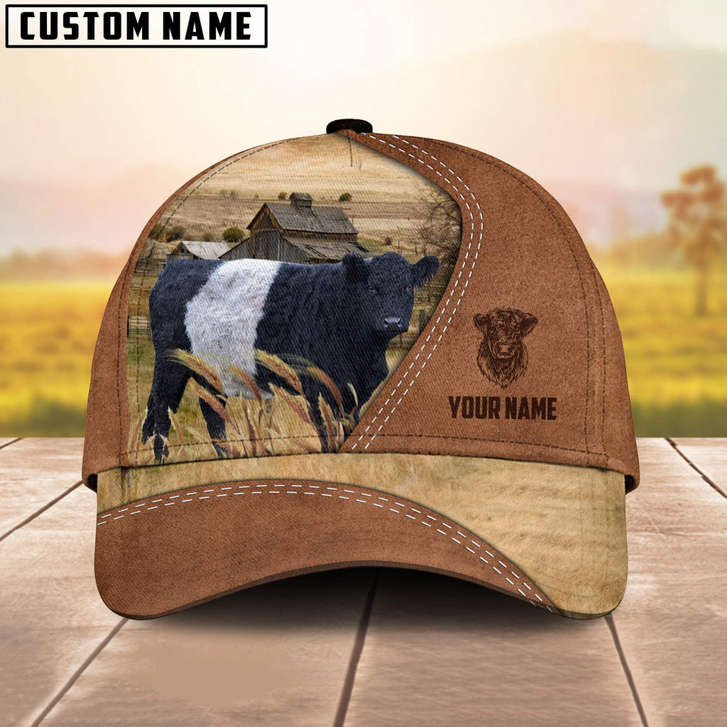 Belted Galloway Customized Name Brown Cap