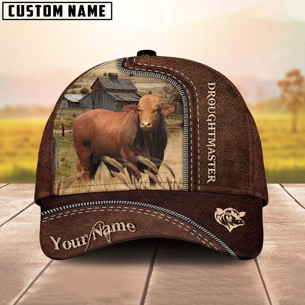 Droughtmaster Customized Name Leather Pattern Cap