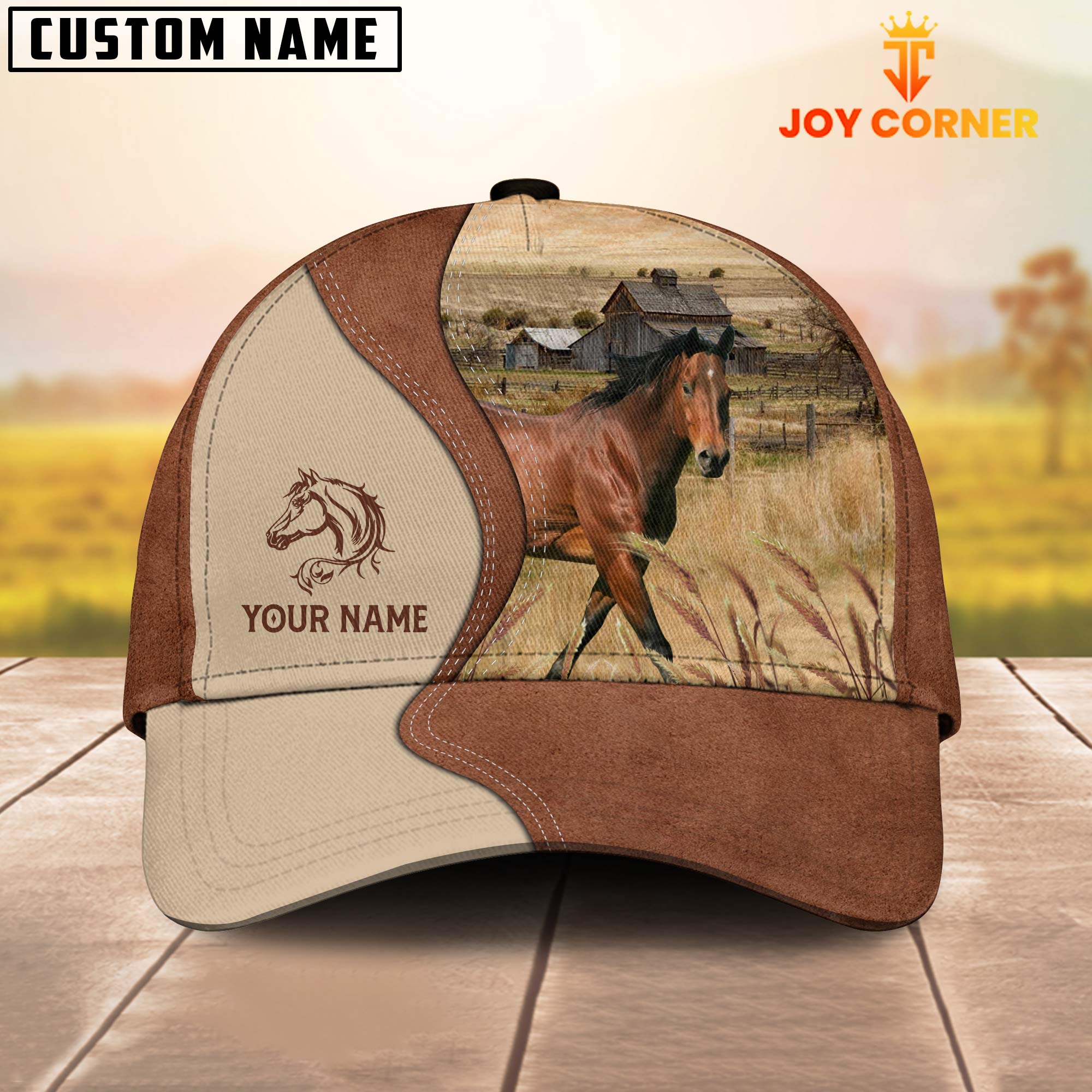 Horse Customized Name Choco Cap
