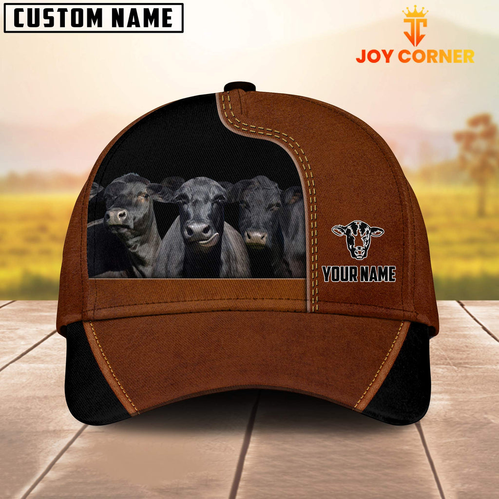 Black Angus Black Brown Farm Customized Name Cap