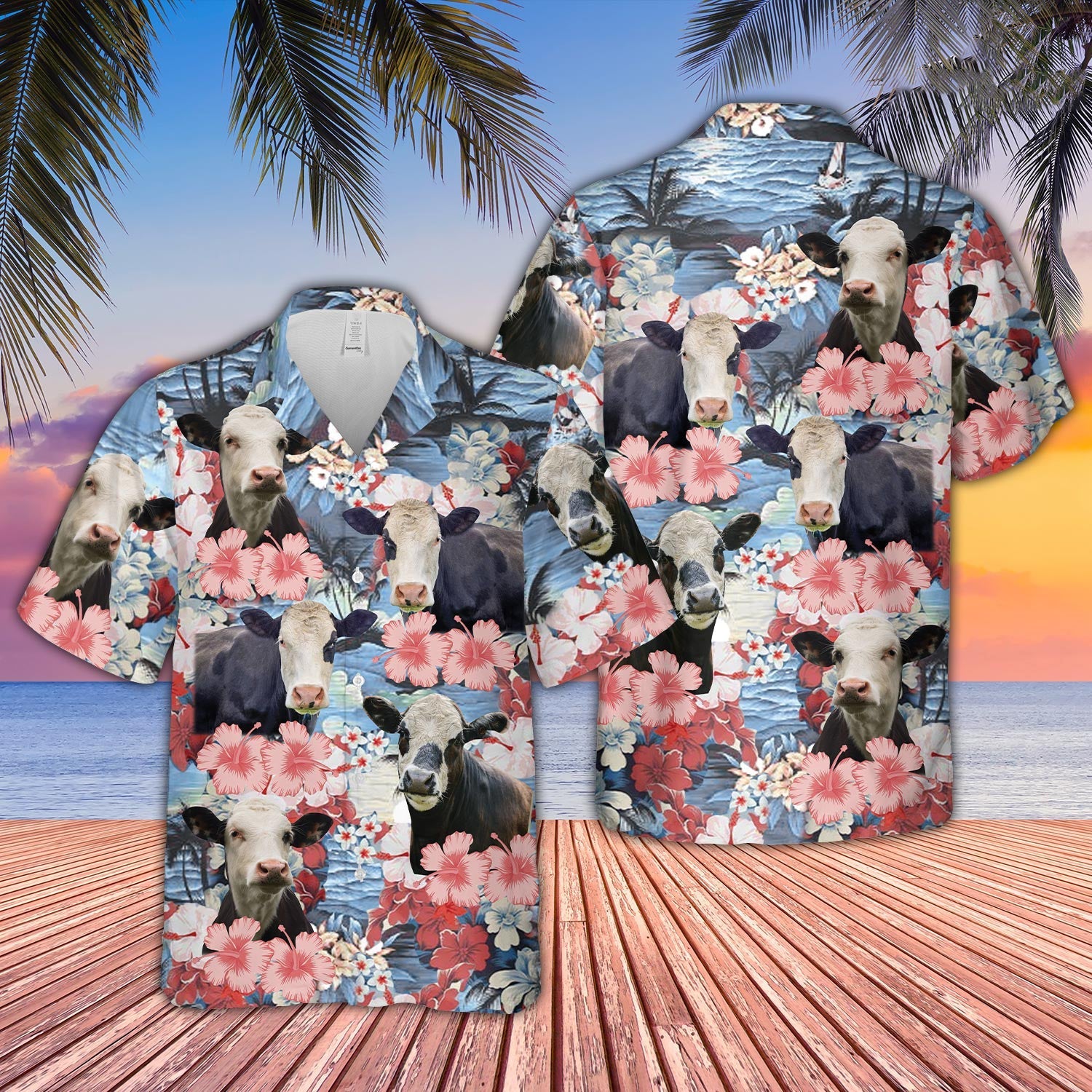 Black Baldy Flower Farming 3D Hawaiian Shirt