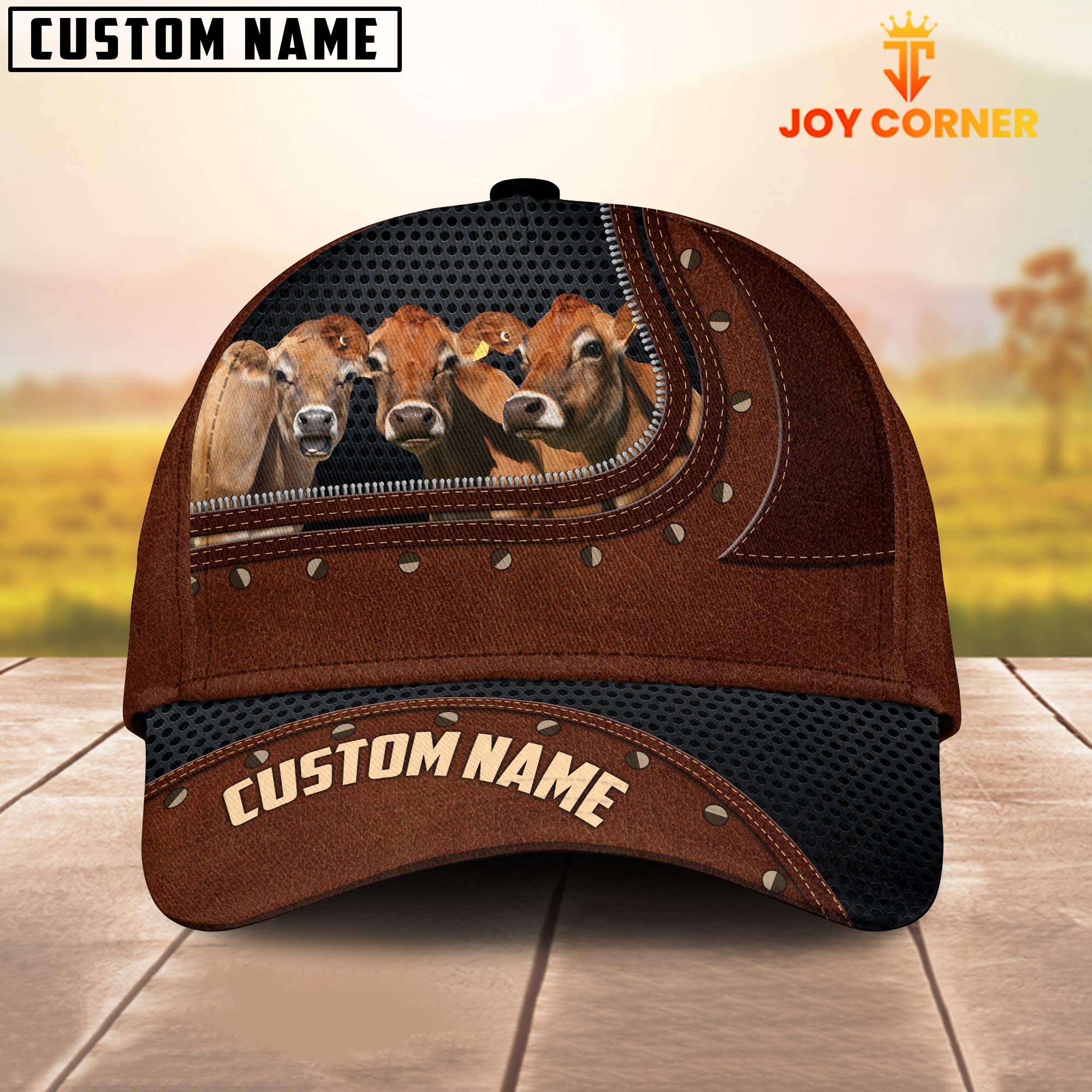 Jersey Happiness Zipper Pattern Customized Name Cap
