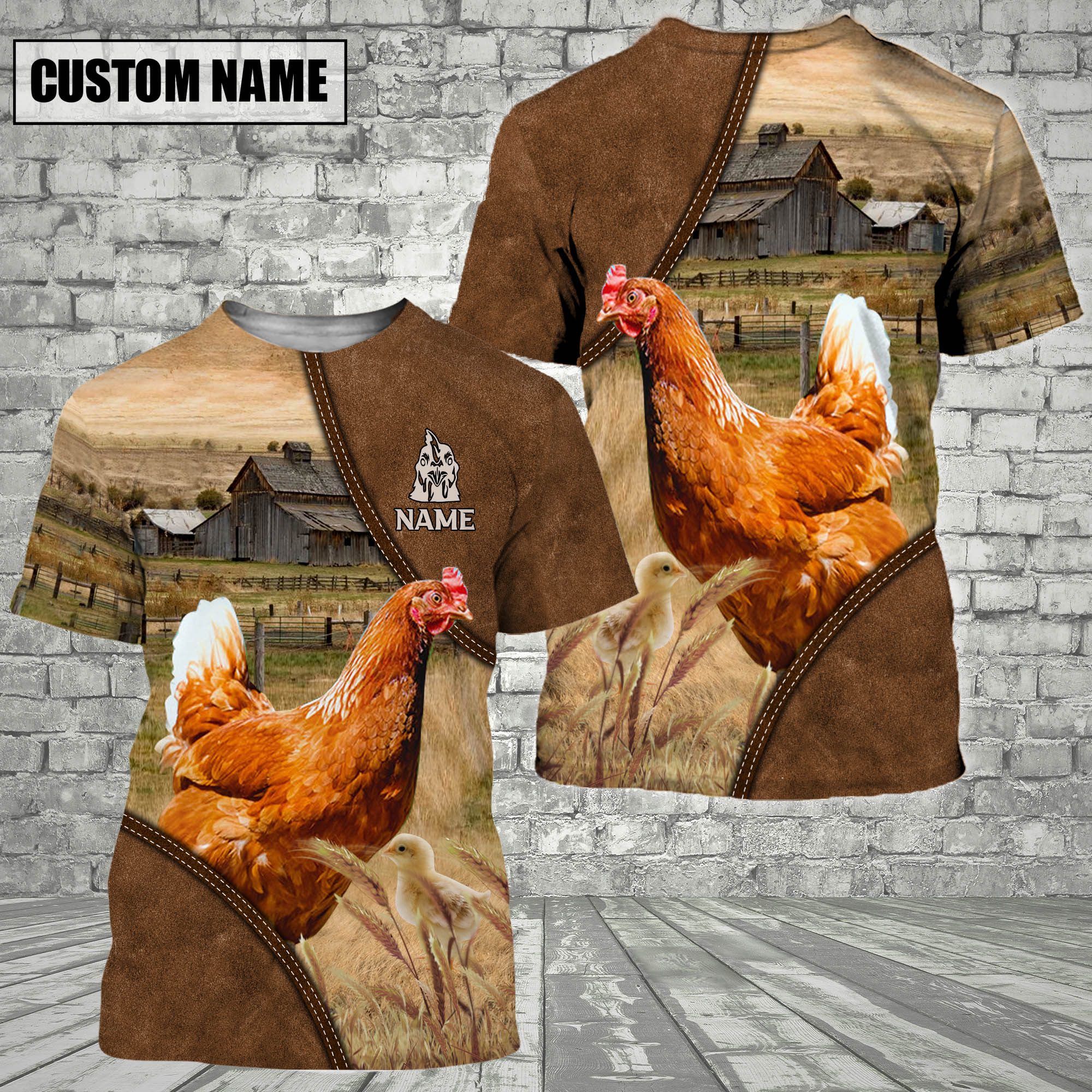 Chicken Barn Farm Customized Name 3D T-Shirt