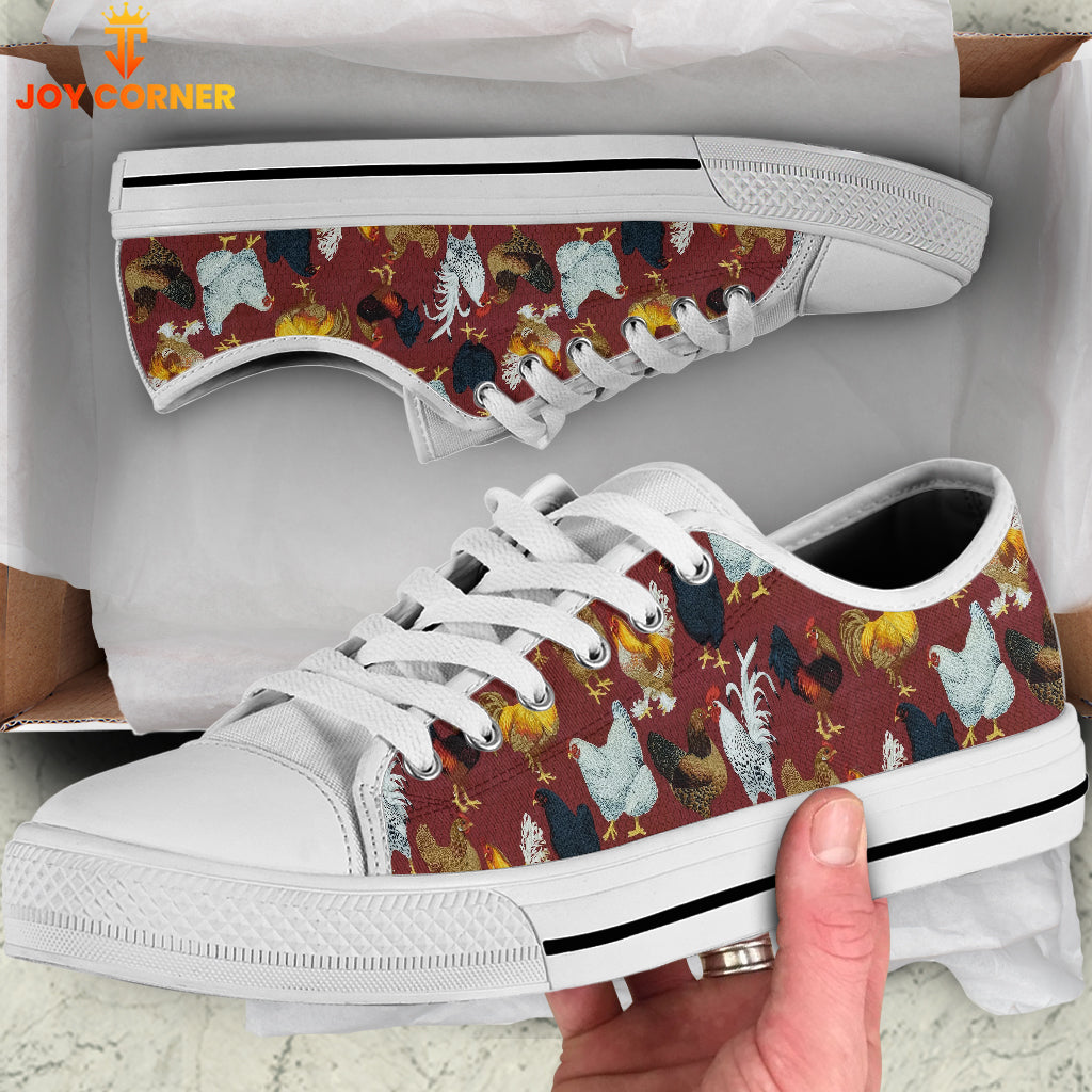 Chicken Red Pattern Low Top Shoes