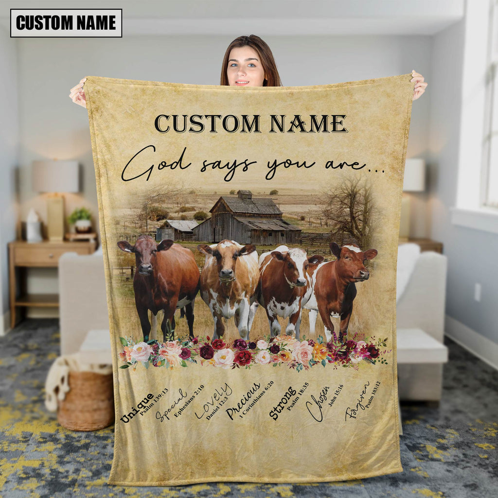 God Says You Are - Personalized Name Ayrshire Blanket