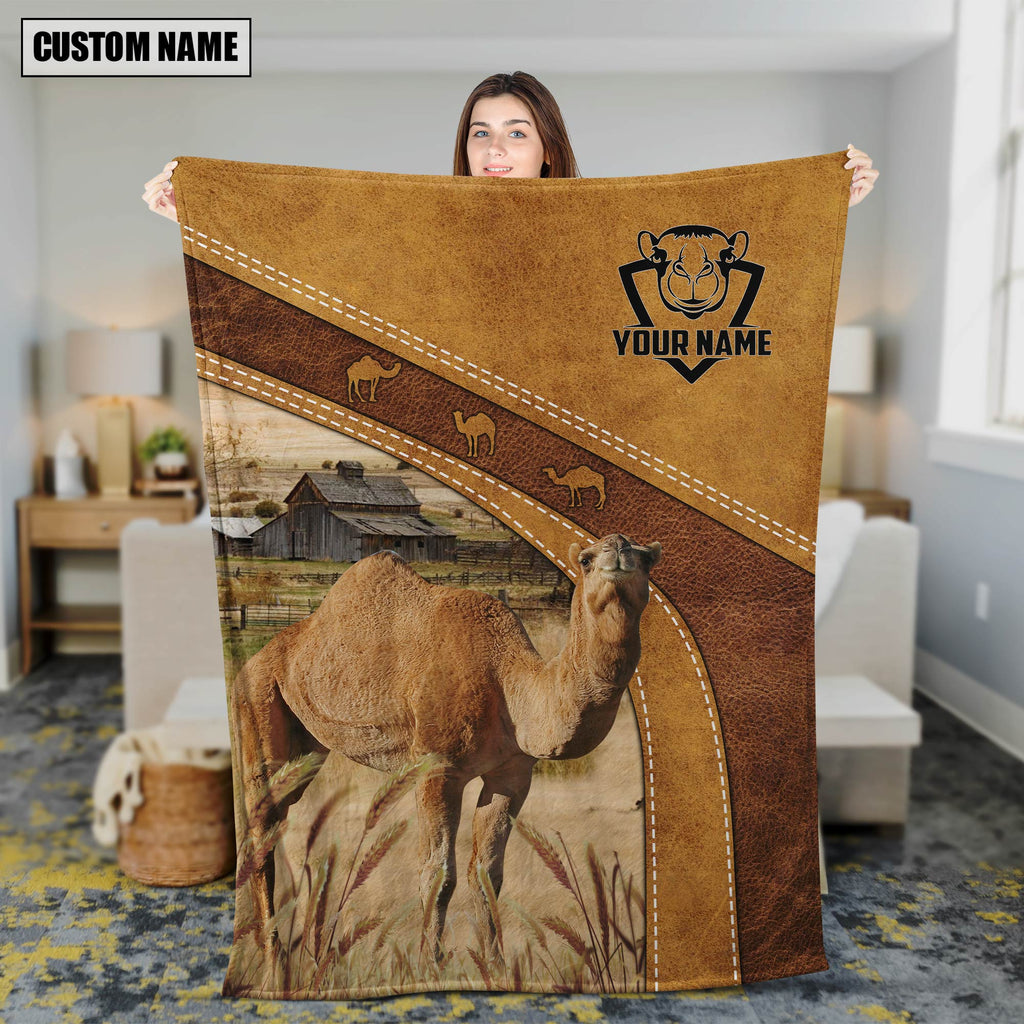 Personalized Name Camels Brownie Background Blanket