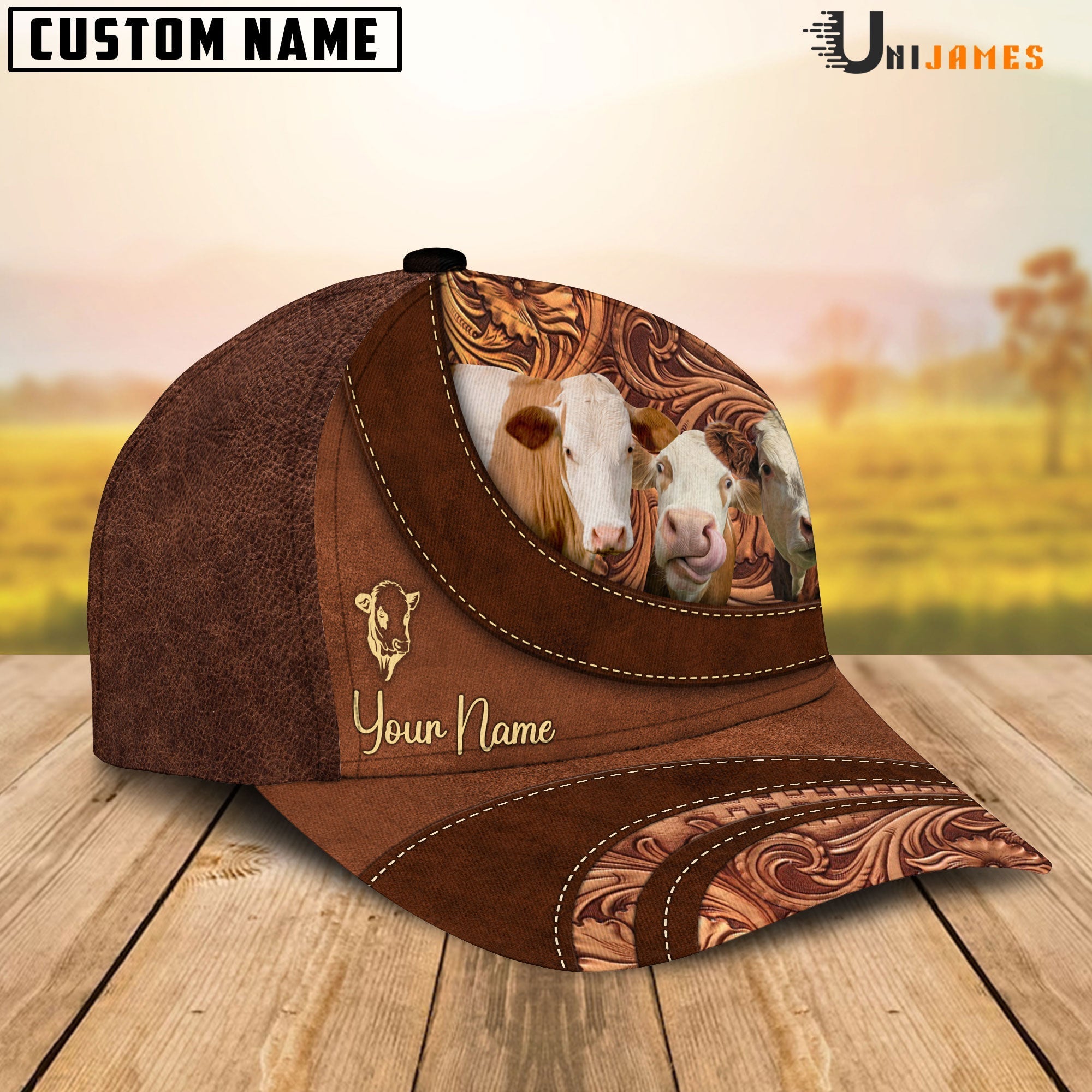 Simmental Happiness Customized Name Cap