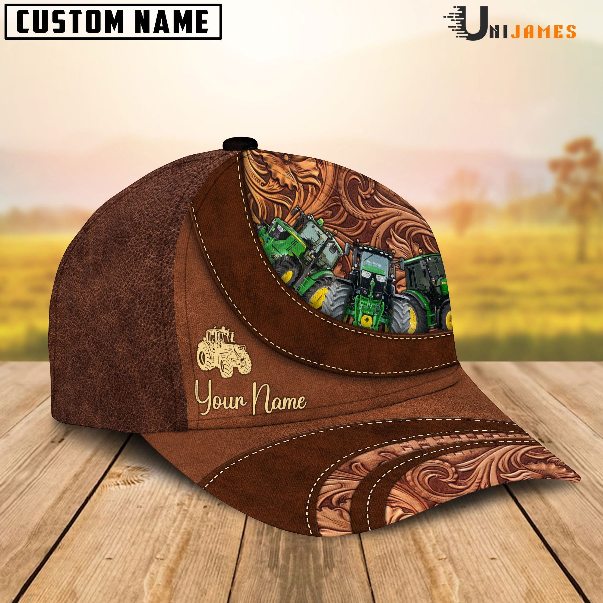 Tractor Happiness Customized Name Cap