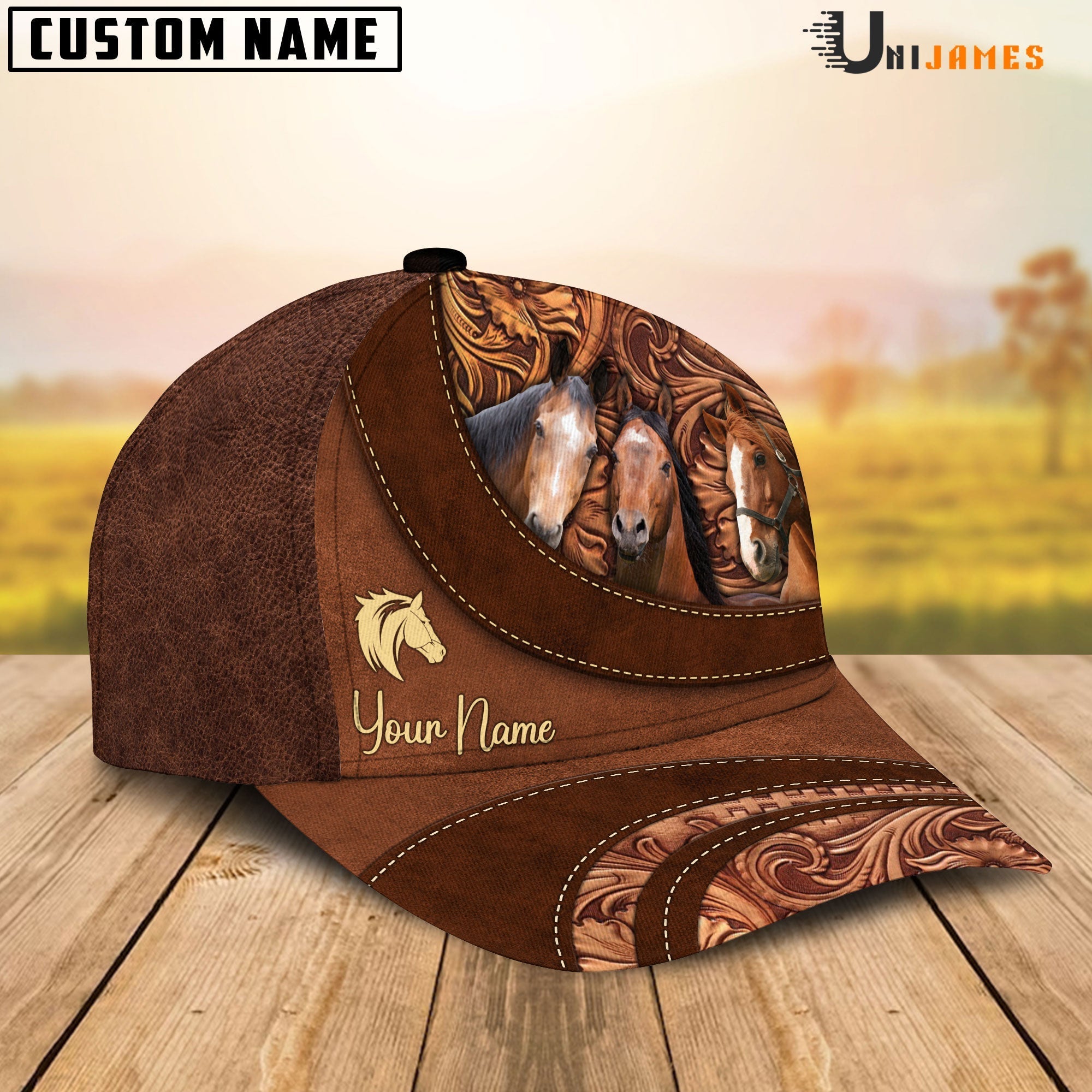 Horse Happiness Customized Name Cap
