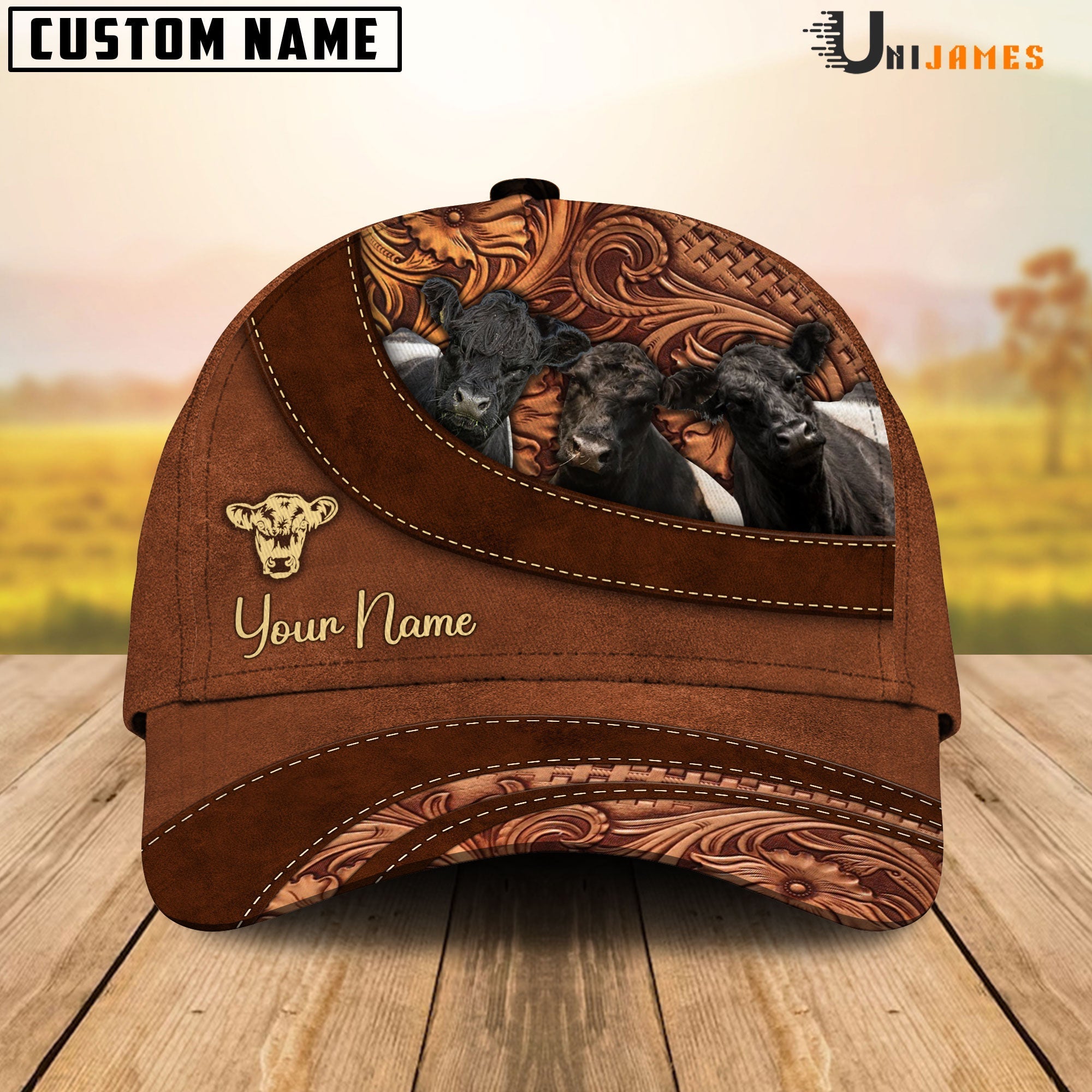 Belted Galloway Happiness Customized Name Cap