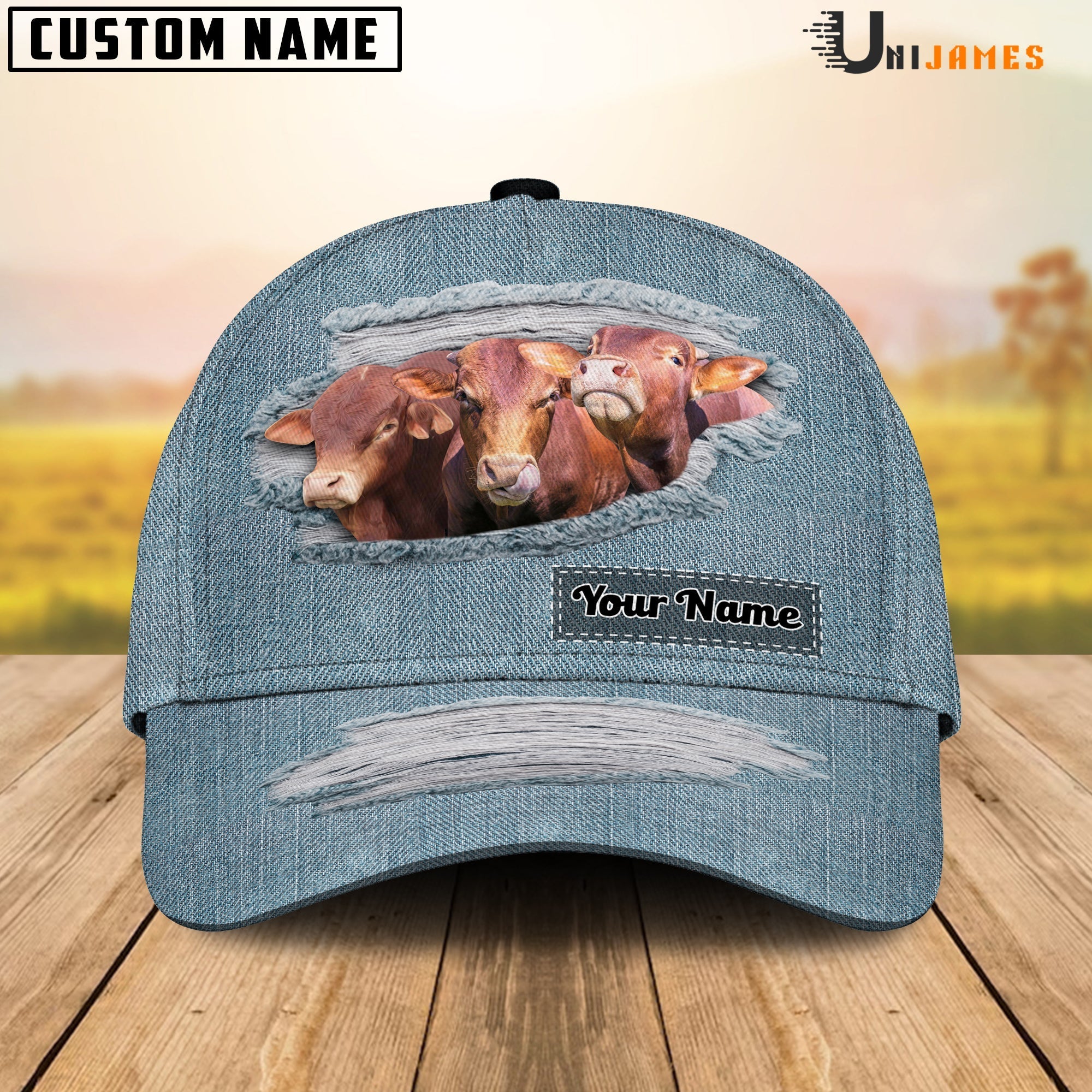 Beefmaster Jeans Pattern Customized Name Cap