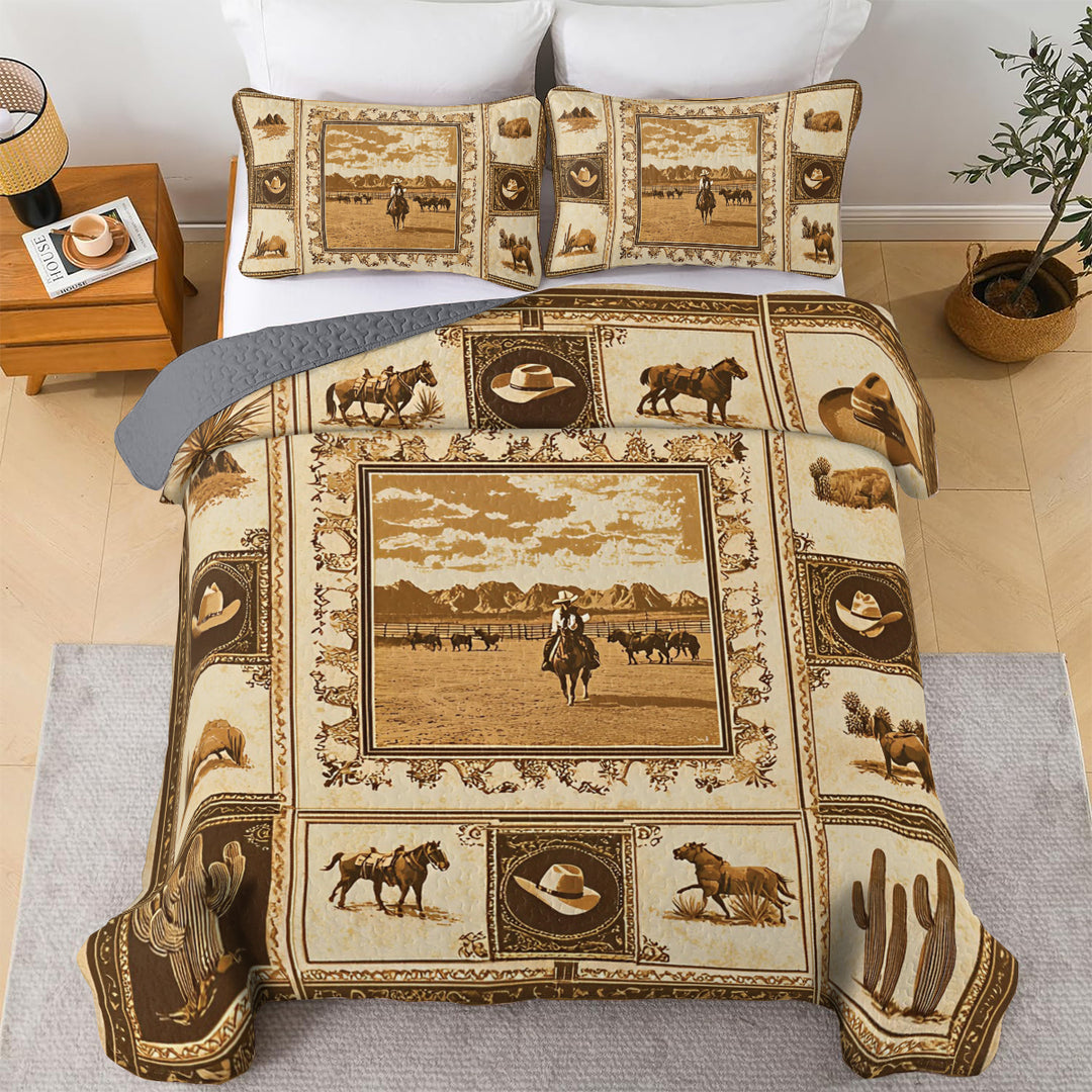 All Season Quilt 3-Piece Set Wild West V1