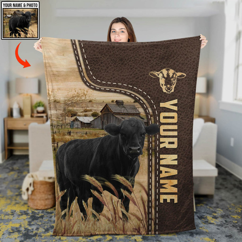 Custom Image, Custom Name Leather Pattern Blanket
