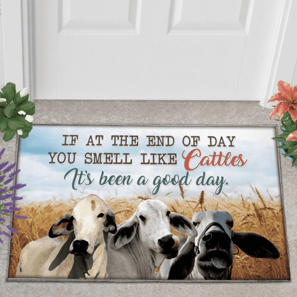 Brahman Cattle Lover Good Day Doormat
