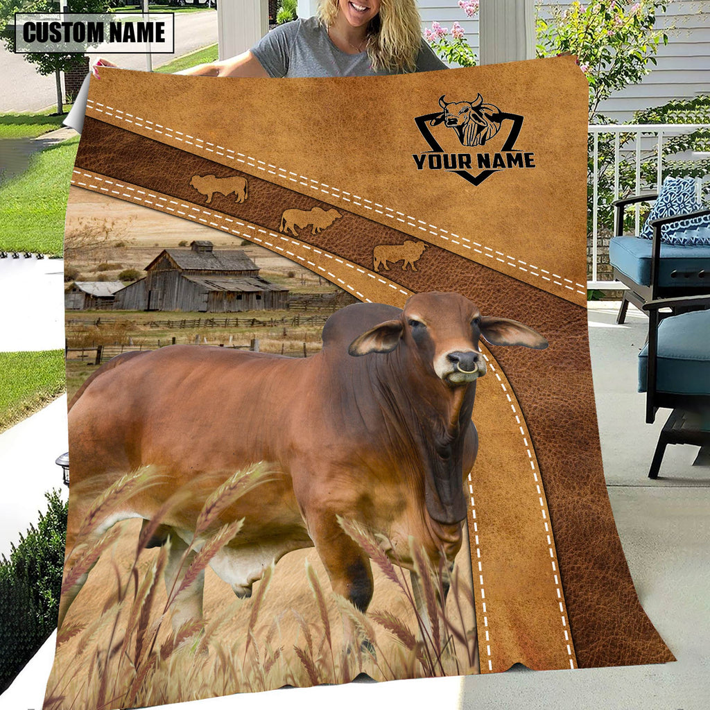 Personalized Name Red Brahman Blanket
