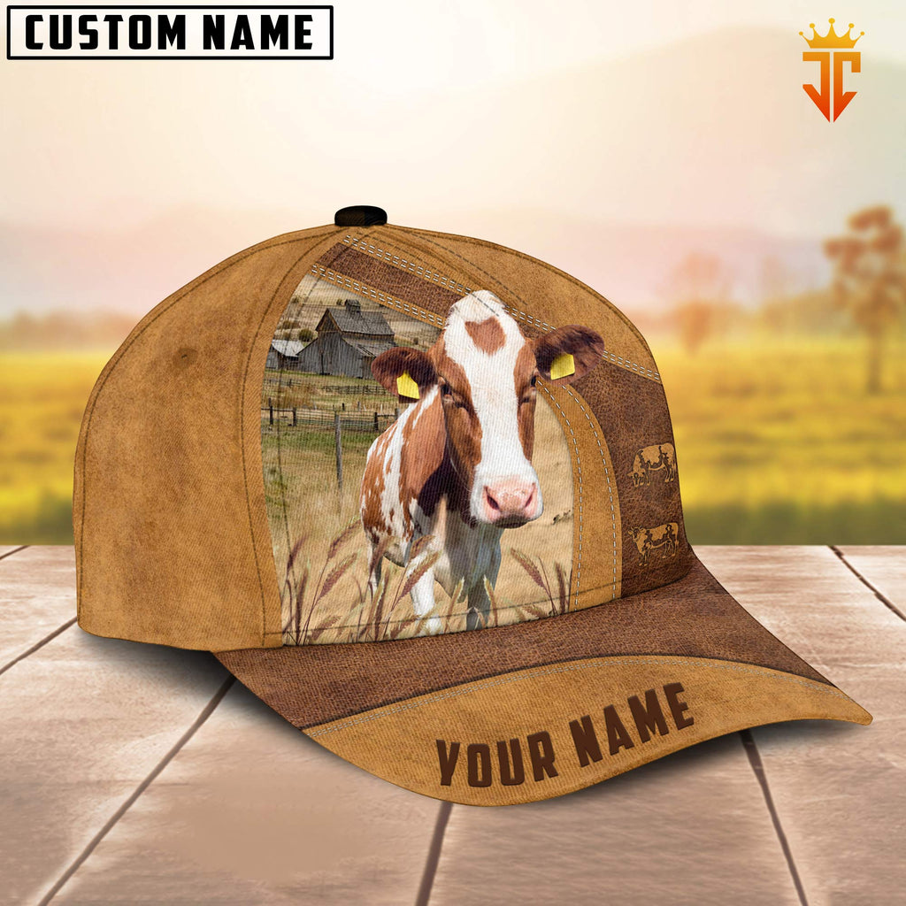 Custom Name Red Holstein Cattle Cap