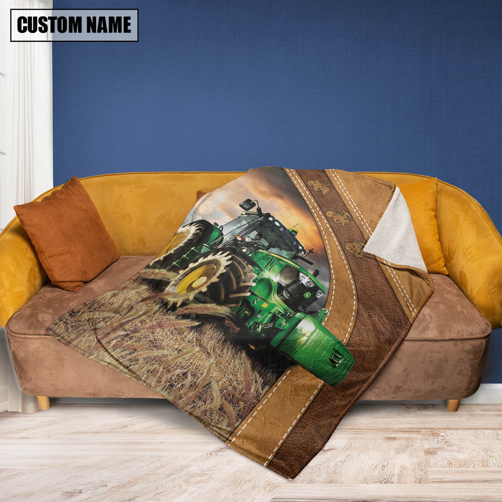 Personalized Name Farm Tractor Blanket Collection