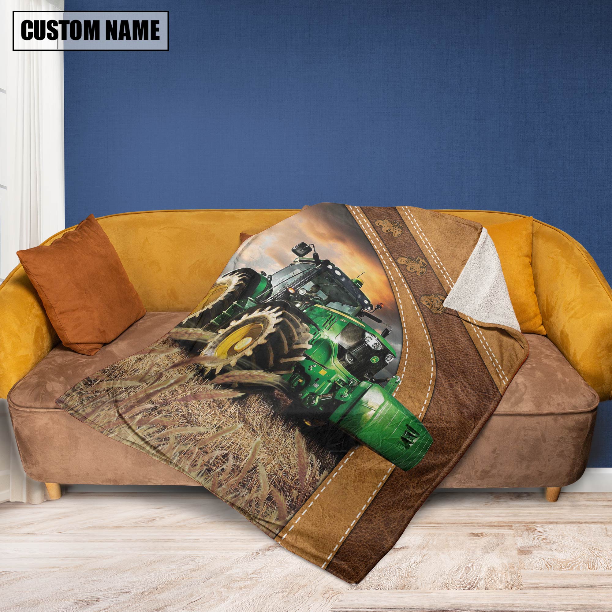 Personalized Name Farm Tractor Blanket Collection