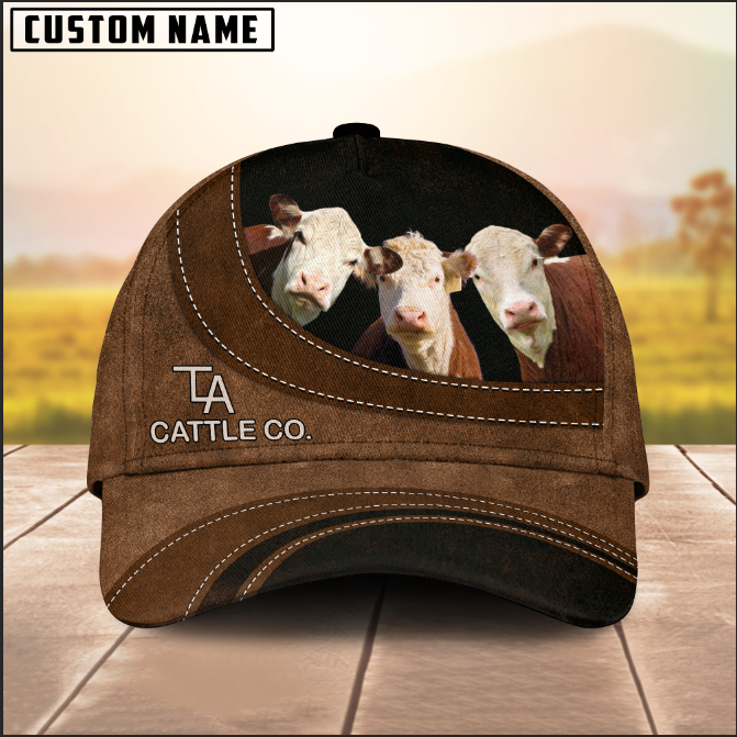 Hereford Logo Happiness Customized Name Cap
