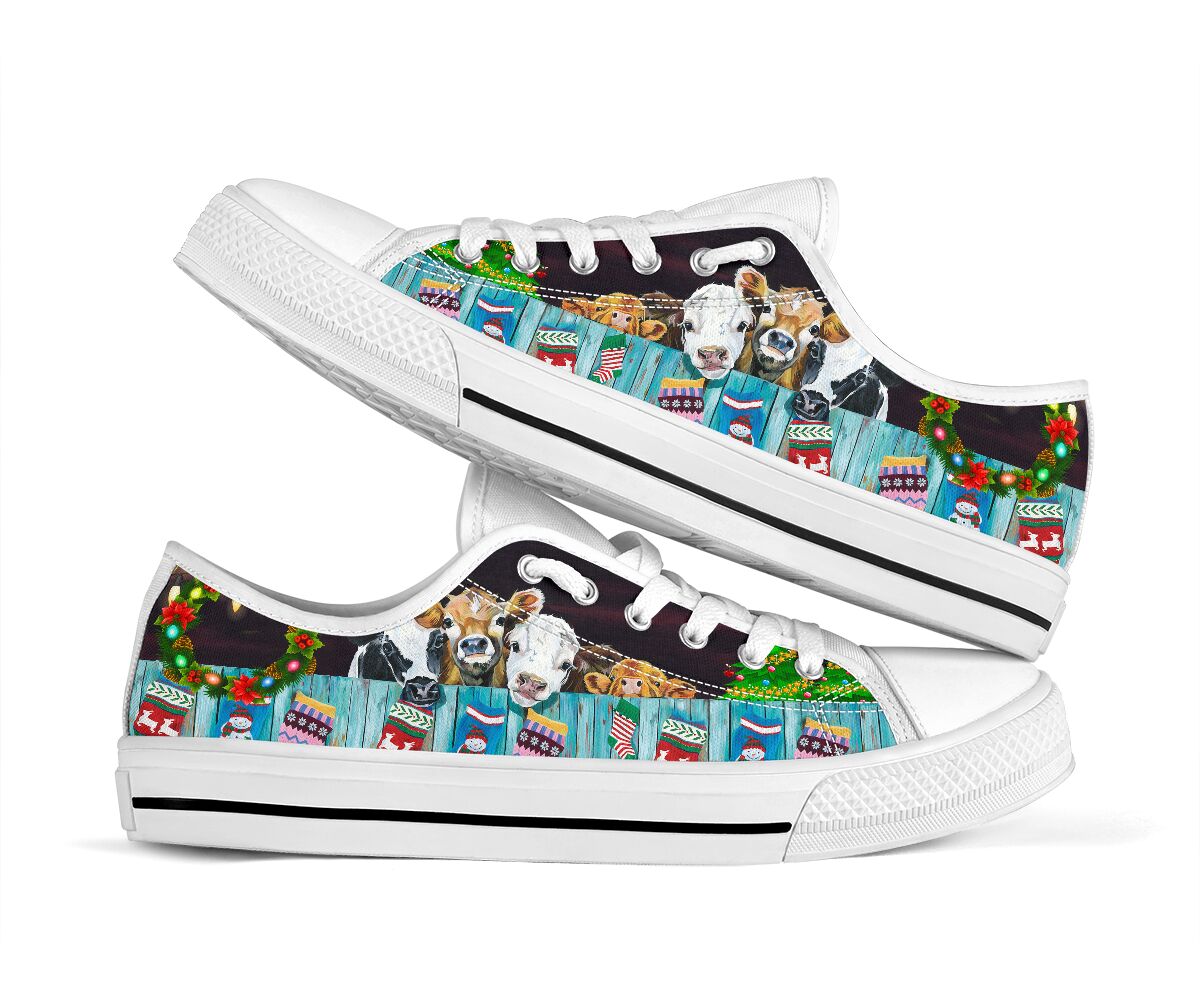 Cow Xmas Low Top Shoes