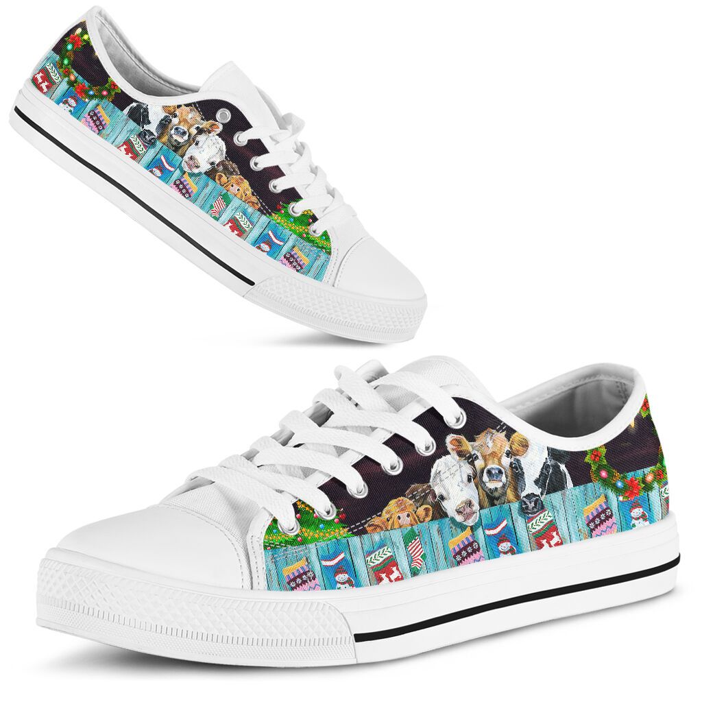 Cow Xmas Low Top Shoes