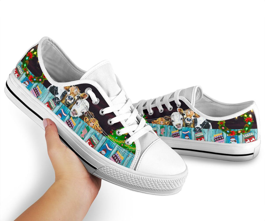 Cow Xmas Low Top Shoes