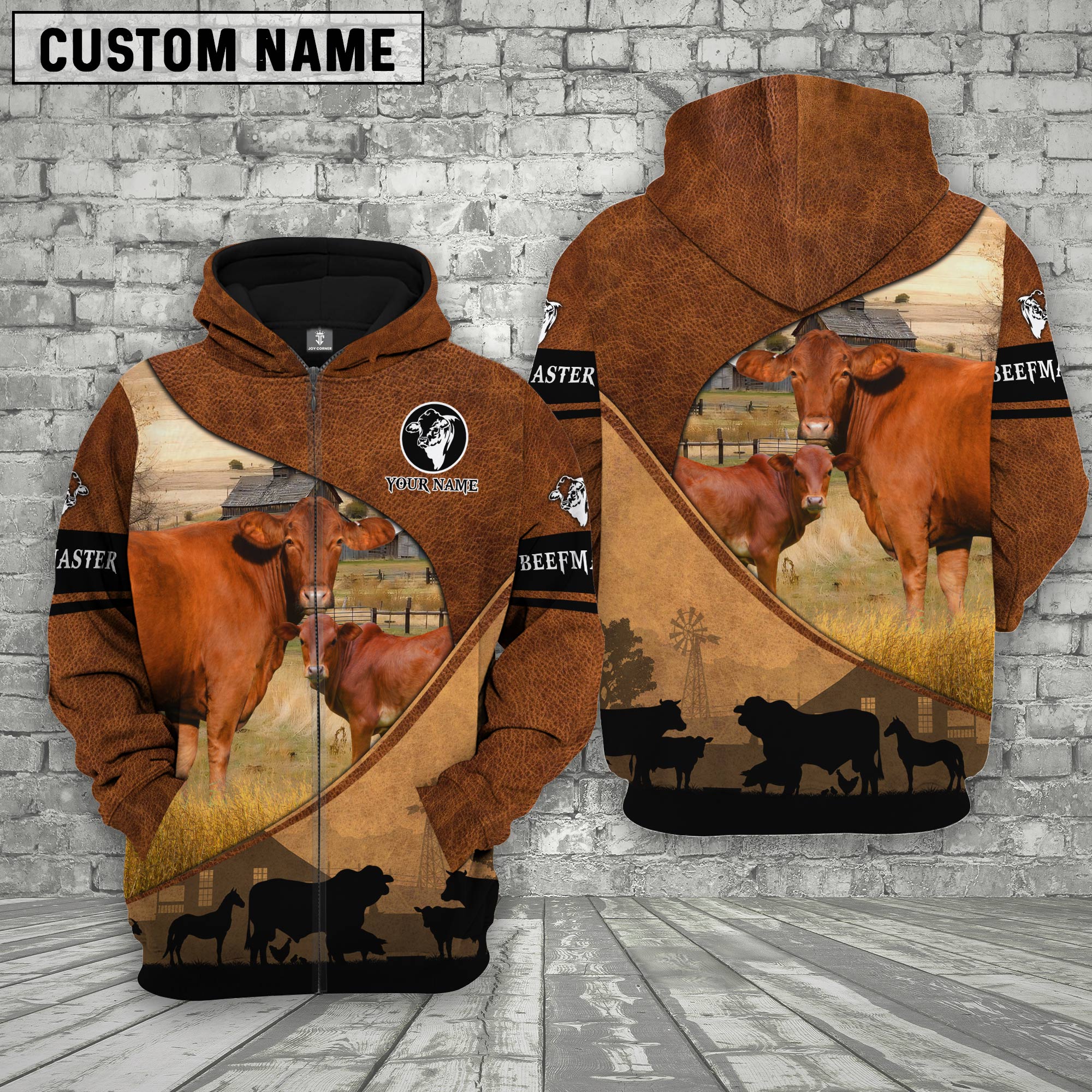 Beefmaster Farming Dark Brown Personalized 3D Hoodie