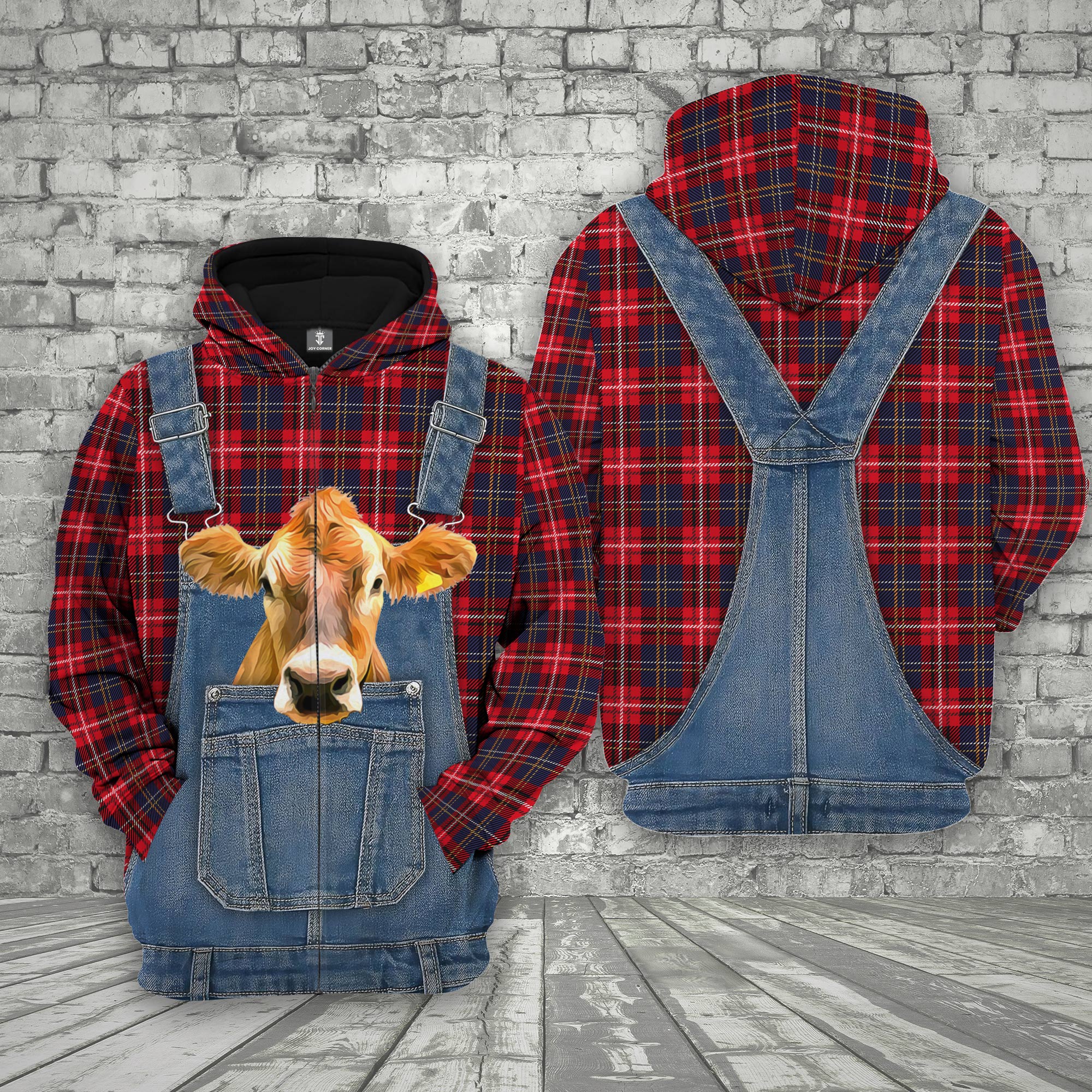 Unique Jersey Red Plaid Pattern 3D Shirts