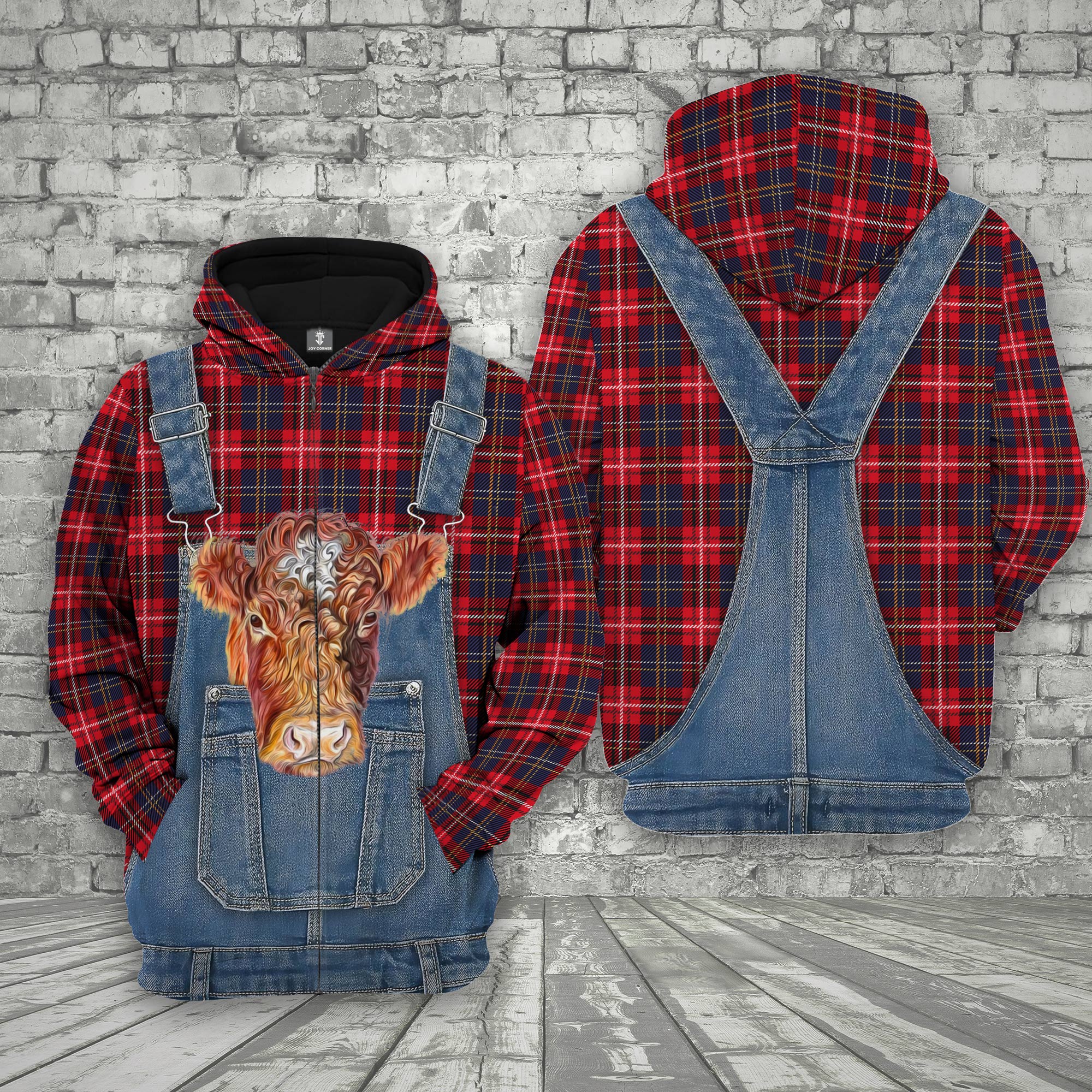 Unique Shorthorn Red Plaid Pattern 3D Shirts