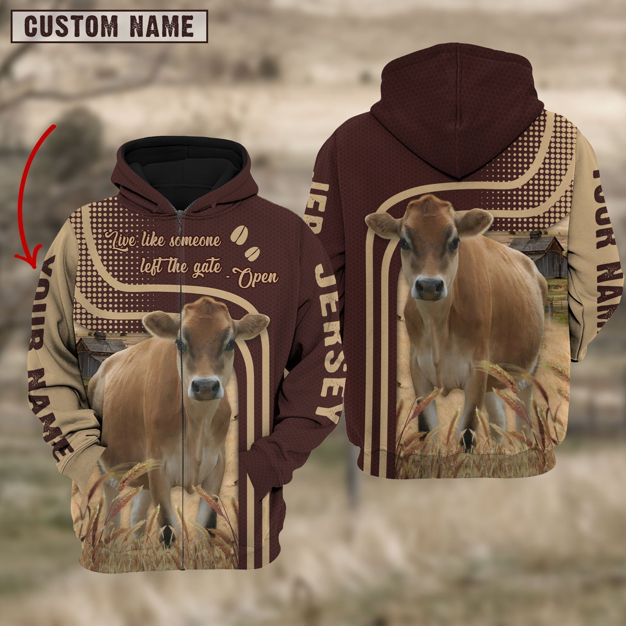 Personalized Name Jersey Cattle Hoodie TT8